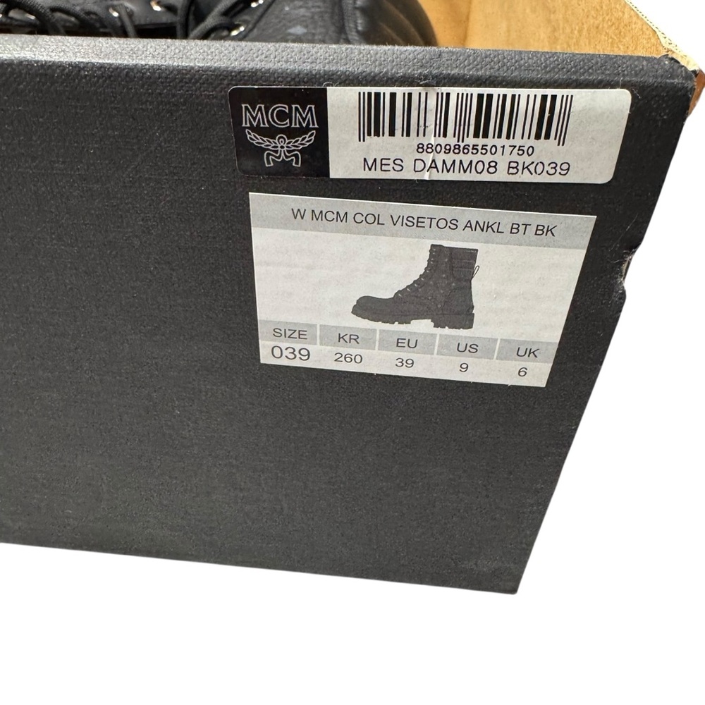 MCM Black Quilted Leather Combat Boots - Picture 8 of 15
